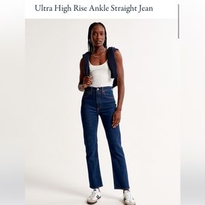 Abercrombie Ultra High Rise Ankle Straight Jean